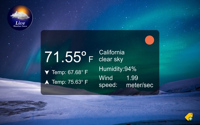 Live Weather Report  from Chrome web store to be run with OffiDocs Chromium online