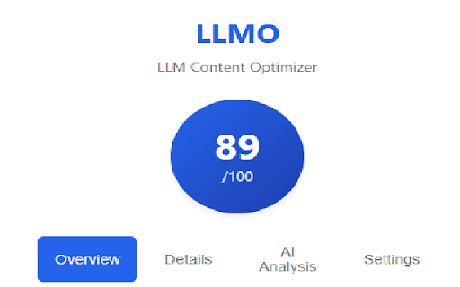 LLMO LLM Content Optimizer  from Chrome web store to be run with OffiDocs Chromium online