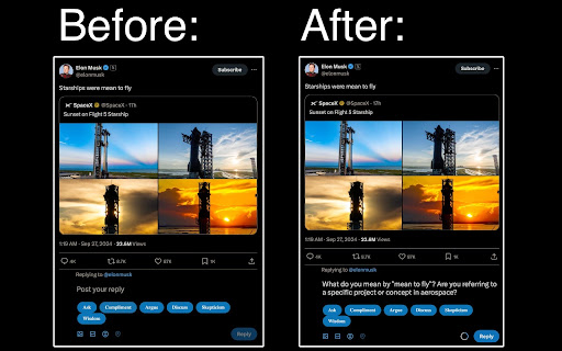 LLM Tweet Comment Generator  from Chrome web store to be run with OffiDocs Chromium online
