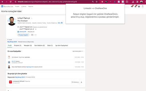 Lnkdn to OneNewOne  from Chrome web store to be run with OffiDocs Chromium online
