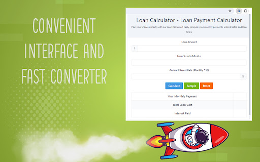 Loan Calculator Loan Payment Calculator  from Chrome web store to be run with OffiDocs Chromium online