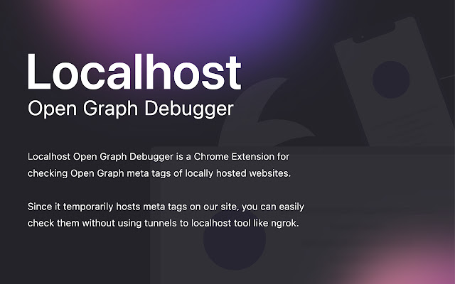 Localhost Open Graph Debugger  from Chrome web store to be run with OffiDocs Chromium online