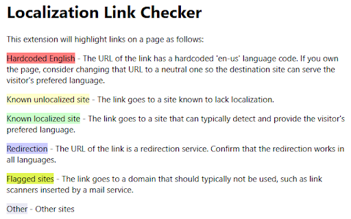 Localization Link Checker  from Chrome web store to be run with OffiDocs Chromium online