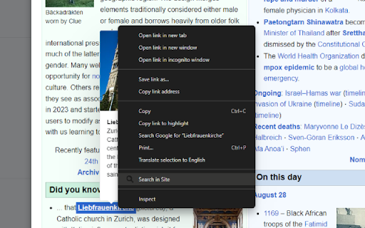 Local Search Extension  from Chrome web store to be run with OffiDocs Chromium online