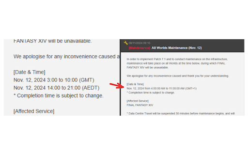 Local Time for Lodestone News  from Chrome web store to be run with OffiDocs Chromium online