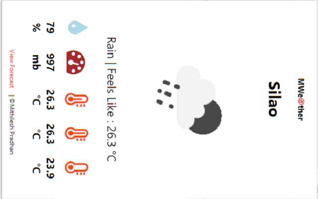 Local Weather Plugin  from Chrome web store to be run with OffiDocs Chromium online