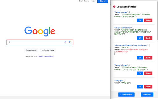 Locators Finder  from Chrome web store to be run with OffiDocs Chromium online