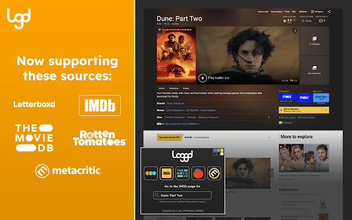 Loggd  from Chrome web store to be run with OffiDocs Chromium online