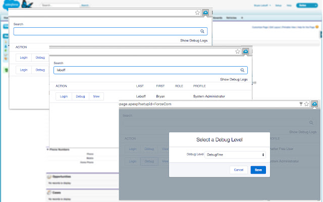 Loginas Login as your Salesforce Users  from Chrome web store to be run with OffiDocs Chromium online
