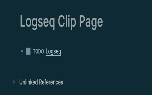 Logseq Clip  from Chrome web store to be run with OffiDocs Chromium online