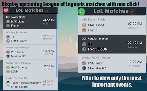 LoL Esports Matches  from Chrome web store to be run with OffiDocs Chromium online