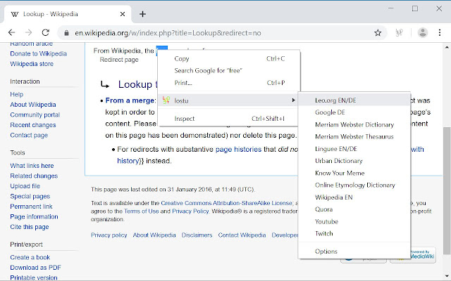 lookup stuff (lostu)  from Chrome web store to be run with OffiDocs Chromium online
