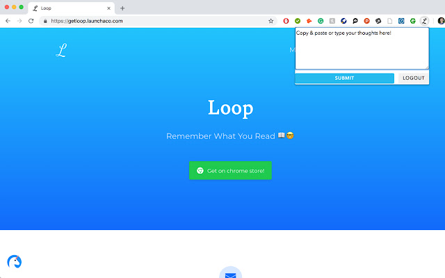 Loop: A newsletter from yourself  from Chrome web store to be run with OffiDocs Chromium online