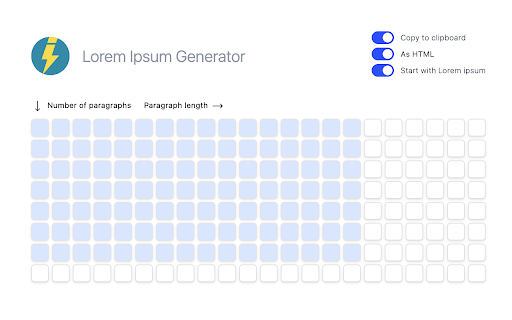 Lorem Ipsum Generator  from Chrome web store to be run with OffiDocs Chromium online