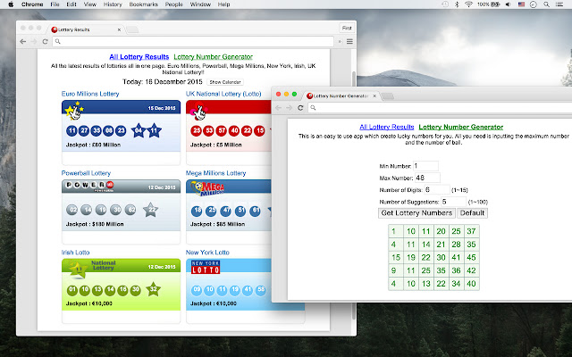 Lottery Results  from Chrome web store to be run with OffiDocs Chromium online