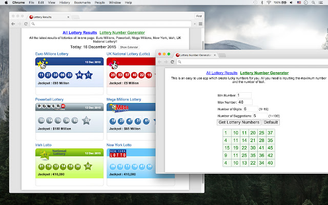 Lottery Results  from Chrome web store to be run with OffiDocs Chromium online