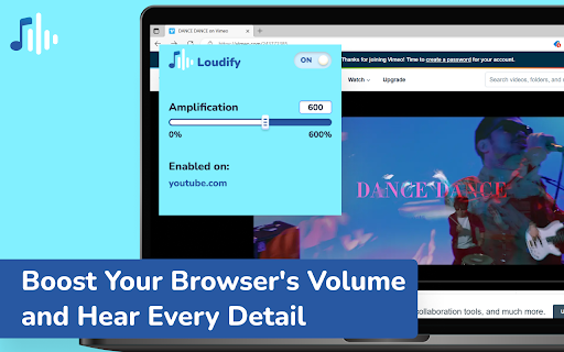 Loudify Volume Booster  from Chrome web store to be run with OffiDocs Chromium online