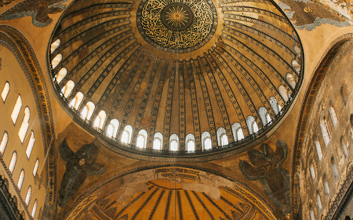 Low Angle Shot of the Rotunda inside the Hagia Sophia  from Chrome web store to be run with OffiDocs Chromium online