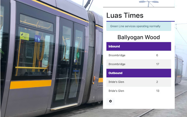 Luas Times  from Chrome web store to be run with OffiDocs Chromium online