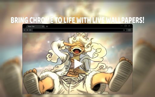 Luffy in Gear 5 Live Wallpaper  from Chrome web store to be run with OffiDocs Chromium online