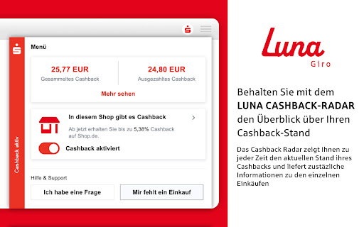 Luna Cashback Radar  from Chrome web store to be run with OffiDocs Chromium online