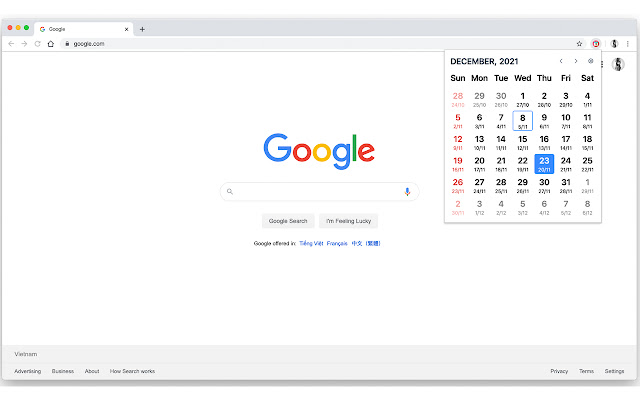 Lunar Calendar  from Chrome web store to be run with OffiDocs Chromium online