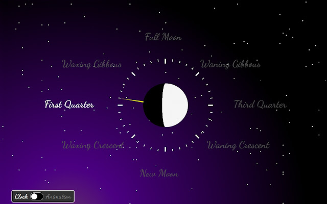Lunar Clock  from Chrome web store to be run with OffiDocs Chromium online