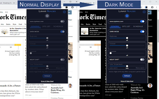 Lunar Reader Dark Theme  Night Shift Mode  from Chrome web store to be run with OffiDocs Chromium online