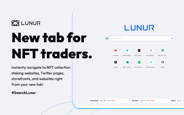 Lunur – New Tab Page for NFT Traders  from Chrome web store to be run with OffiDocs Chromium online