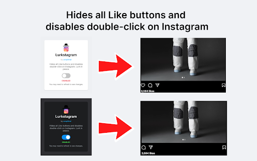 Lurkstagram  from Chrome web store to be run with OffiDocs Chromium online