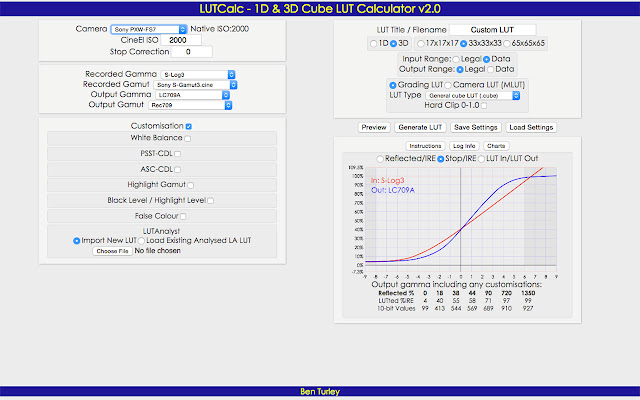 LUTCalc  from Chrome web store to be run with OffiDocs Chromium online