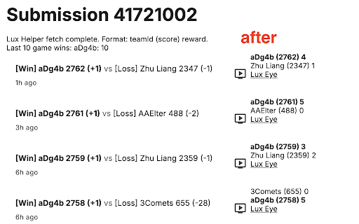 Lux AI Episode Helper  from Chrome web store to be run with OffiDocs Chromium online
