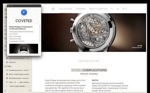 Luxury Watch Info: Coveted Watches  from Chrome web store to be run with OffiDocs Chromium online