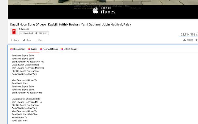 Lyrics Masti Extension  from Chrome web store to be run with OffiDocs Chromium online