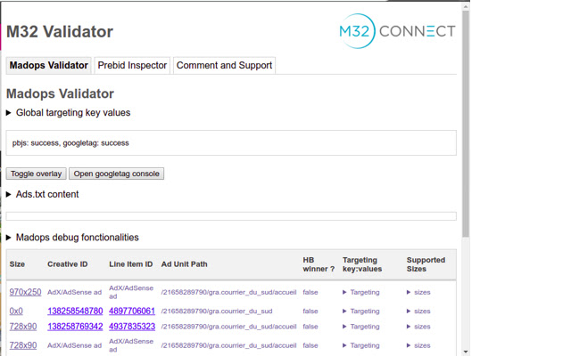 M32 Validator  from Chrome web store to be run with OffiDocs Chromium online