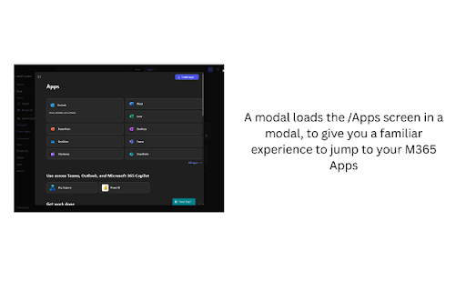 M365 Waffle Menu  from Chrome web store to be run with OffiDocs Chromium online