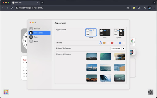 Mac New Tab  from Chrome web store to be run with OffiDocs Chromium online