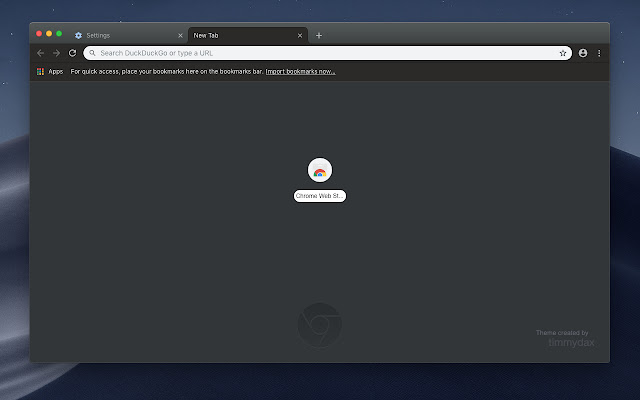 macOS Dark Theme  from Chrome web store to be run with OffiDocs Chromium online