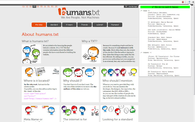 Made by Humans  from Chrome web store to be run with OffiDocs Chromium online