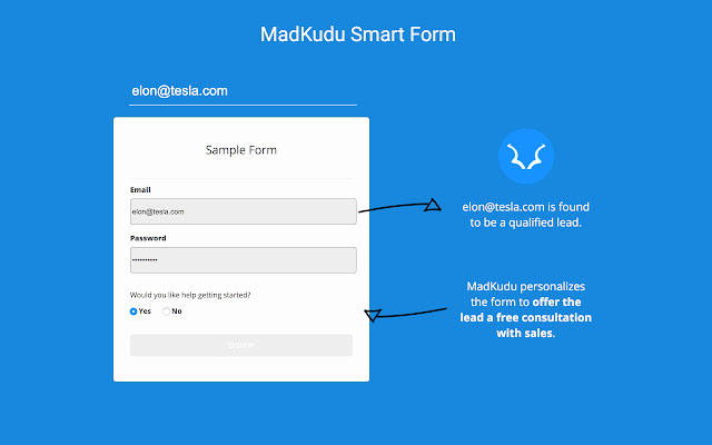 MadKudu Form  from Chrome web store to be run with OffiDocs Chromium online
