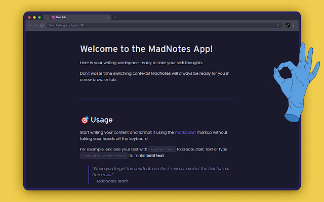 MadNotes  from Chrome web store to be run with OffiDocs Chromium online