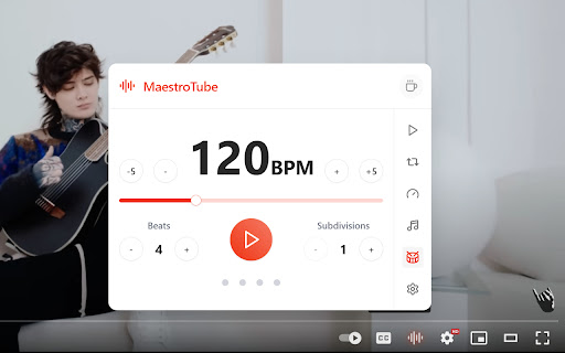 MaestroTube Beta  from Chrome web store to be run with OffiDocs Chromium online