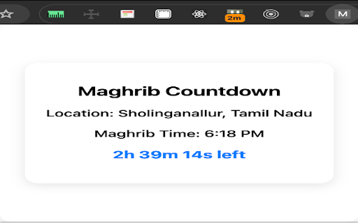 Maghrib Countdown  from Chrome web store to be run with OffiDocs Chromium online