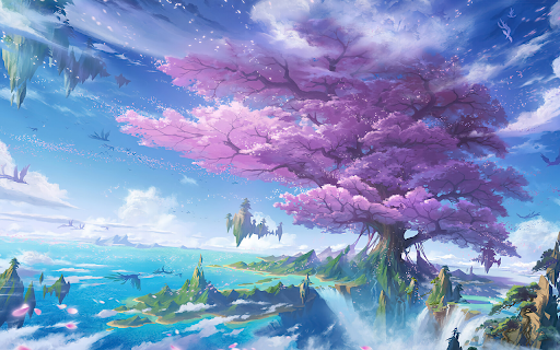 Magical Cherry Blossom Tree by the Abyss  from Chrome web store to be run with OffiDocs Chromium online