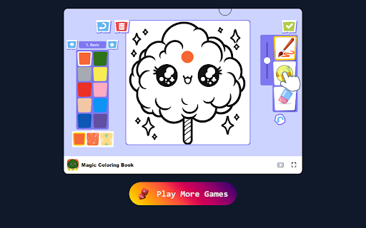 Magic Coloring Book Game in Browser Free  Offline available  from Chrome web store to be run with OffiDocs Chromium online