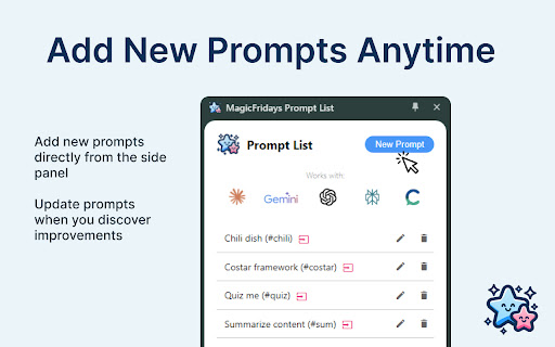 MagicFridays Prompt List  from Chrome web store to be run with OffiDocs Chromium online