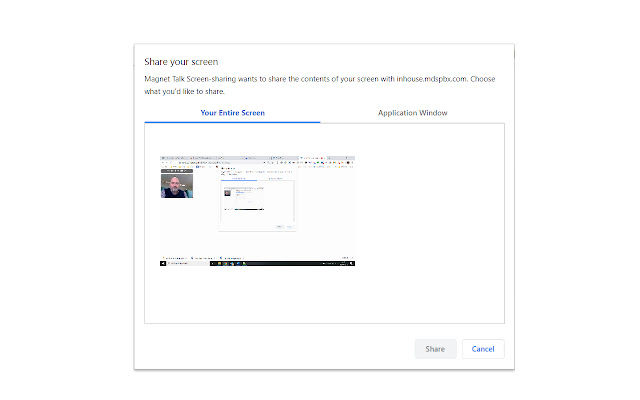 Magnet Talk Screen sharing  from Chrome web store to be run with OffiDocs Chromium online