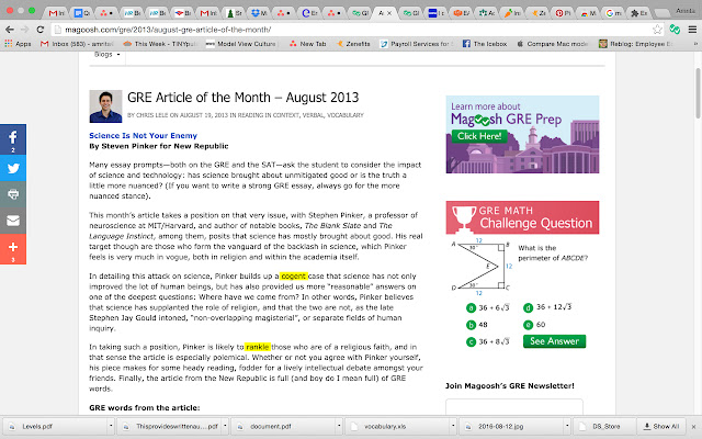 Magoosh GRE Vocab Highlighter  from Chrome web store to be run with OffiDocs Chromium online