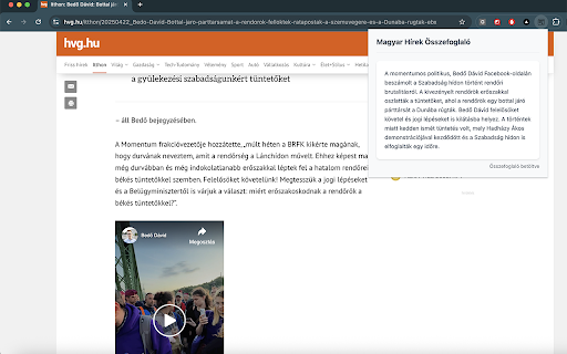 Magyar Hírek Összefoglaló  from Chrome web store to be run with OffiDocs Chromium online