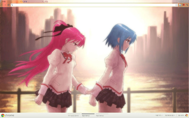 El tema MahouShoujo Madoka Magica kyokosayaka de la tienda web de Chrome se ejecutará con OffiDocs Chromium en línea